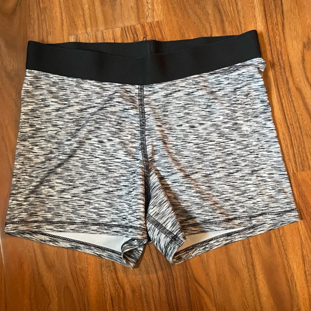 White black and gray size small athletic spandex shorts